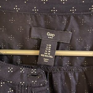 GAP Dark Blue top with White Dots